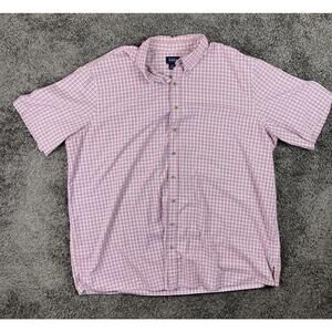 Harbor Bay Mens Shirt  Plaid Short Sleeve Button Down  Cotton Blend Size 3XLT